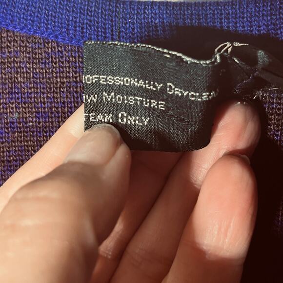 VTG Andrea Jovine Sweater Purple Hombre Maxi Wool Duster Vest Pockets Open M - Picture 10 of 10